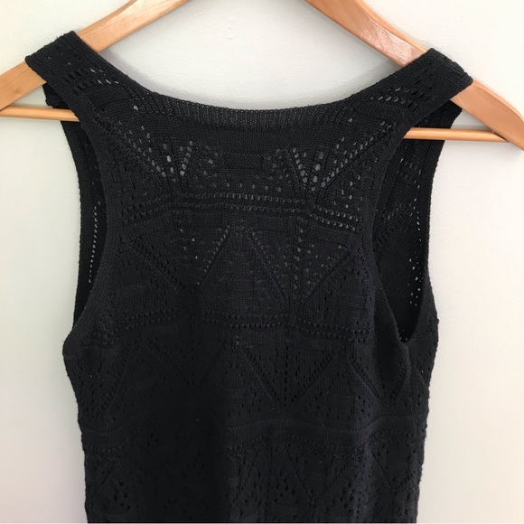 ZARA | Crochet Knit Mini Black Dress Size L - Picture 7 of 16